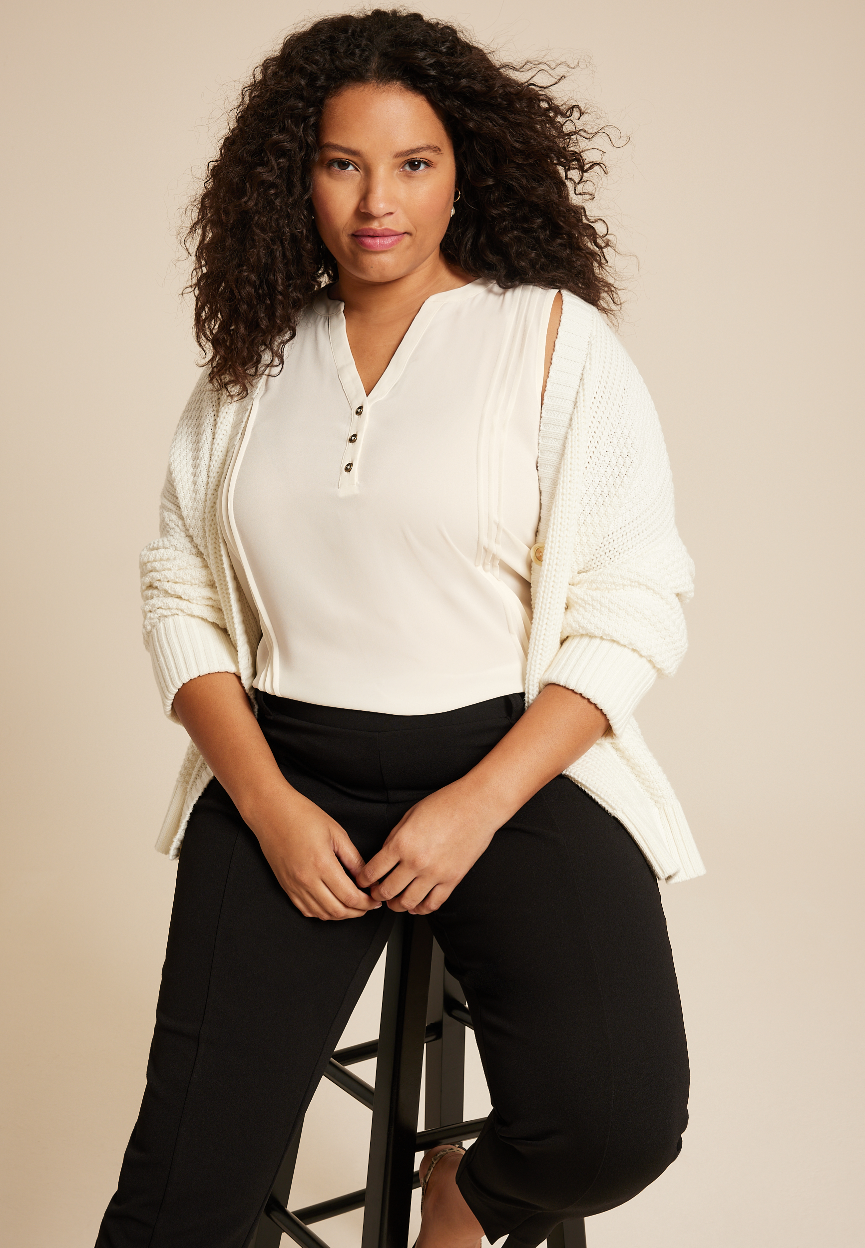 Plus Size Mixed Fabric Tank Top, C2789, large