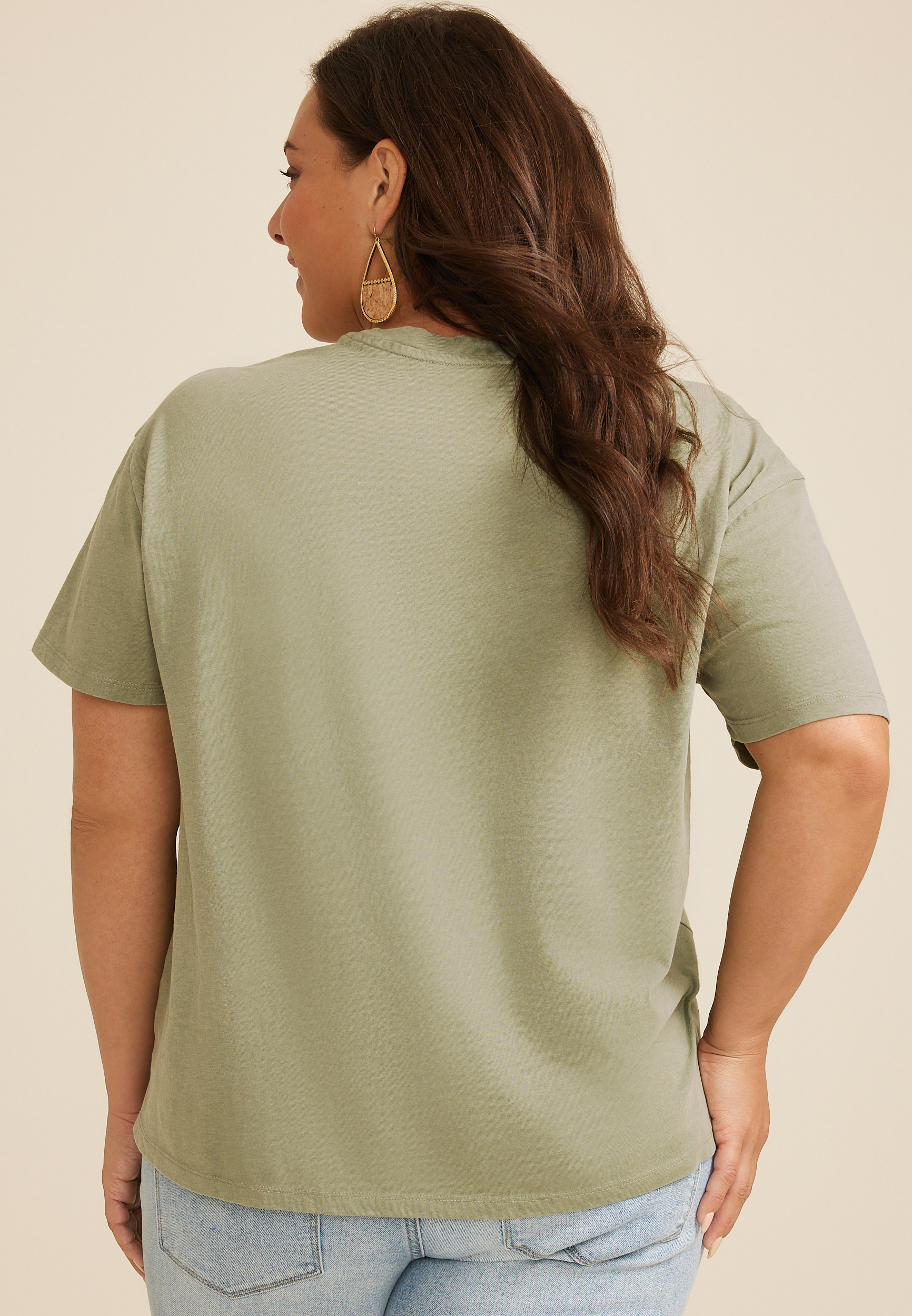 Plus Size Studded Star Relaxed Fit Graphic Tee, C425, large