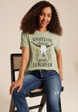 Whatever Lassos Your Longhorn Relaxed Fit Graphic Tee, C425, small