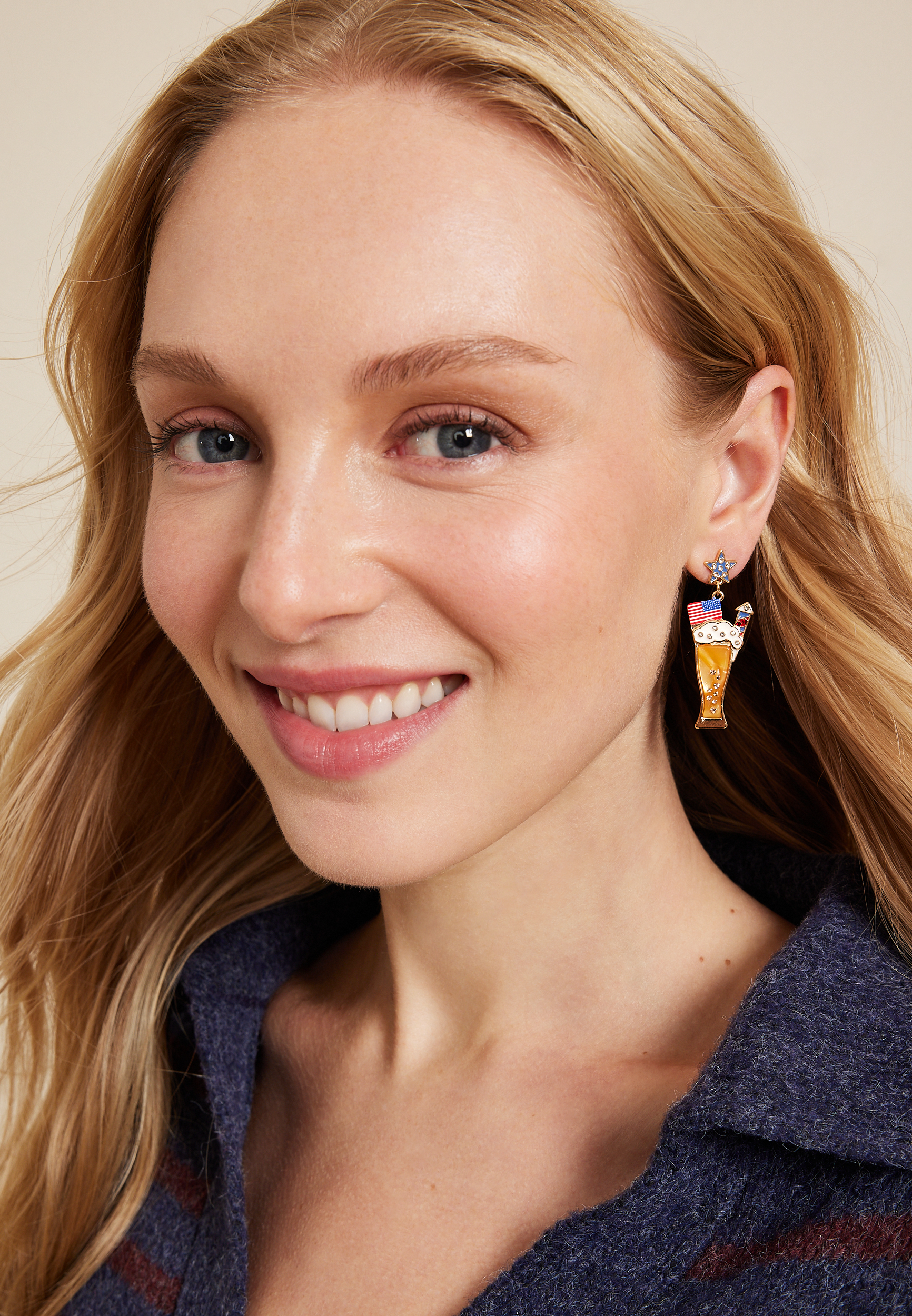 Americana Beer Drop Earrings, , large