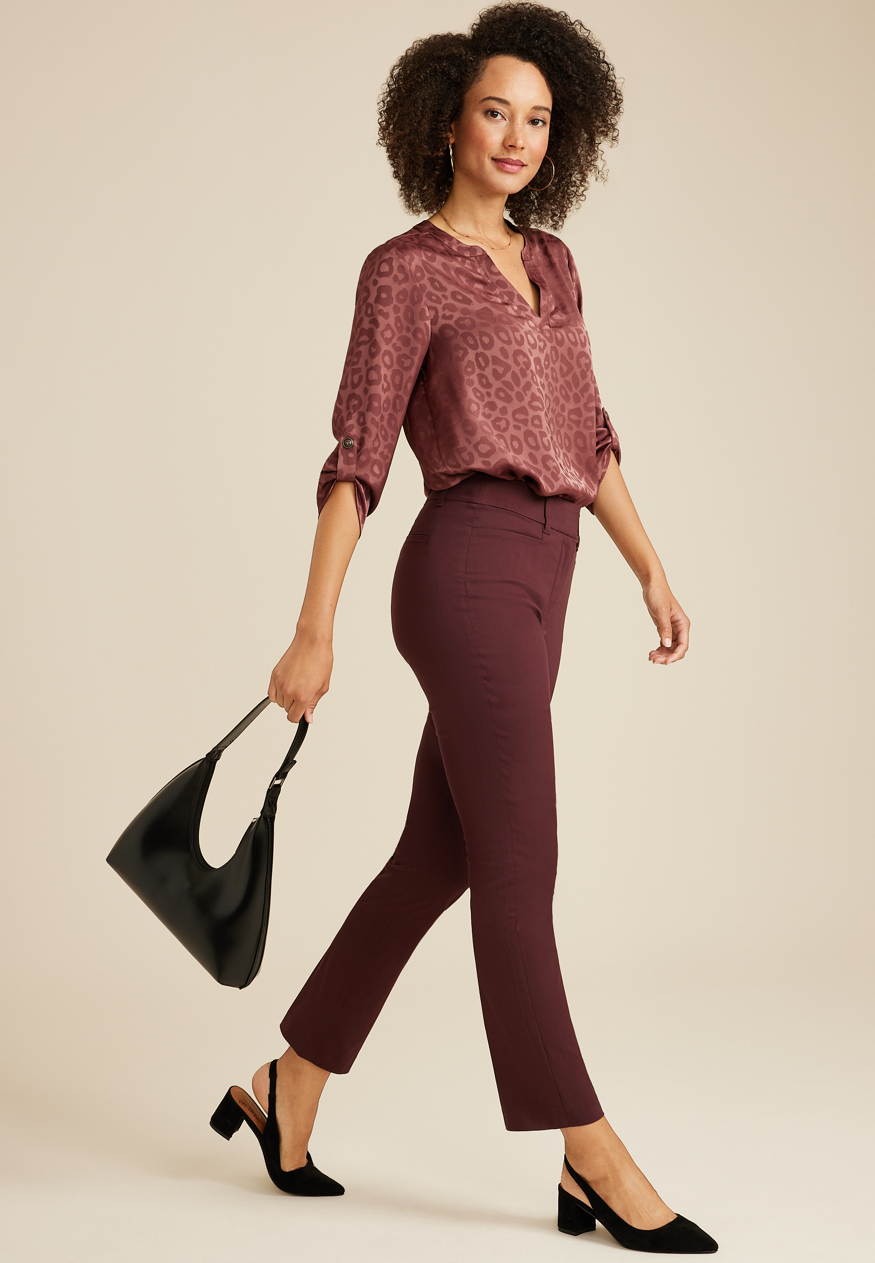 Bengaline High Rise Slim Straight Pant, C9735, large