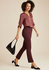 Bengaline High Rise Slim Straight Pant, C9735, small