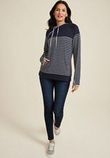 Homeward Striped Colorblock Hoodie, NAVY COMBO, small