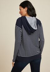 Homeward Striped Colorblock Hoodie, NAVY COMBO, small