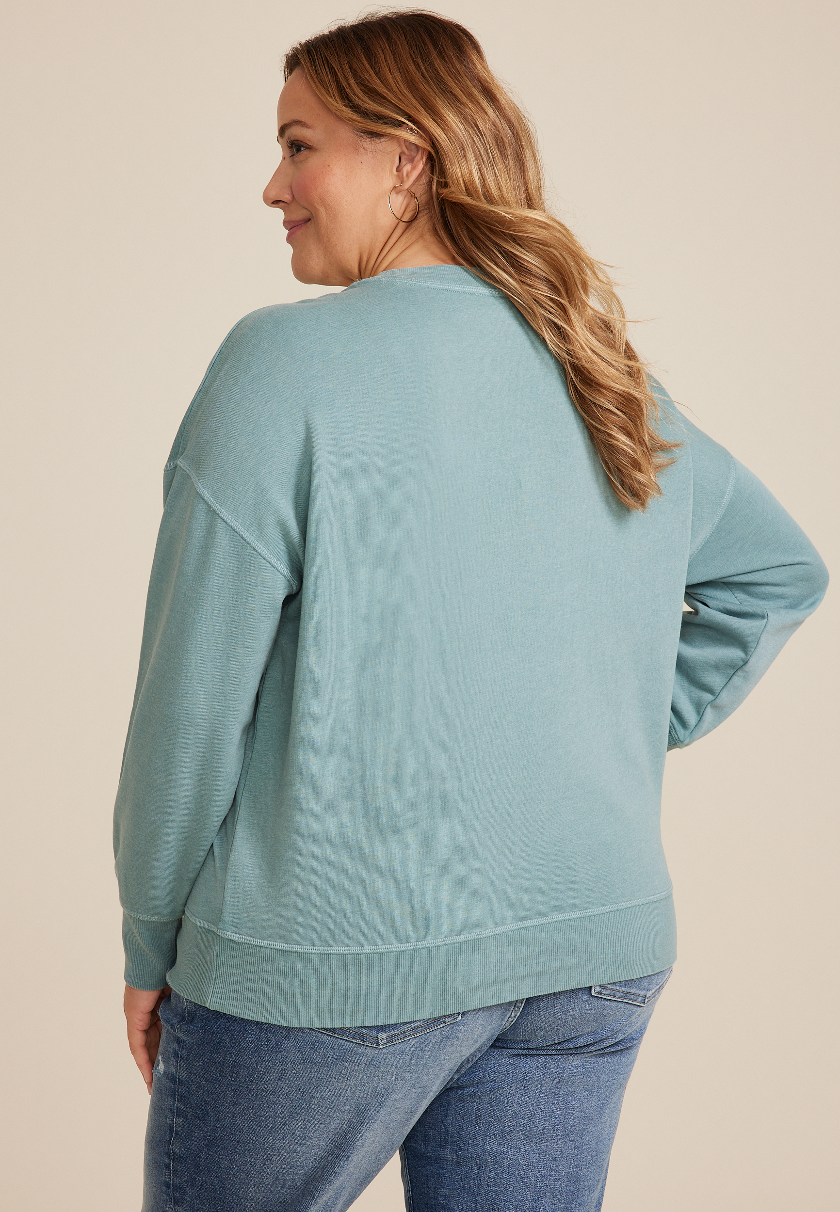 Plus Size St Nicks Christmas Tree Farm Relaxed Fit Sweatshirt, C9826, large