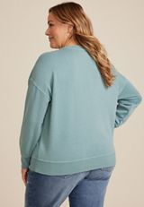 Plus Size St Nicks Christmas Tree Farm Relaxed Fit Sweatshirt, C9826, small
