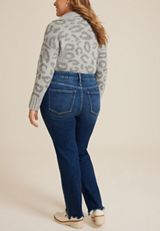 Plus Size Flying Monkey&trade; High Rise Frayed Hem Straight Jean, C258, small