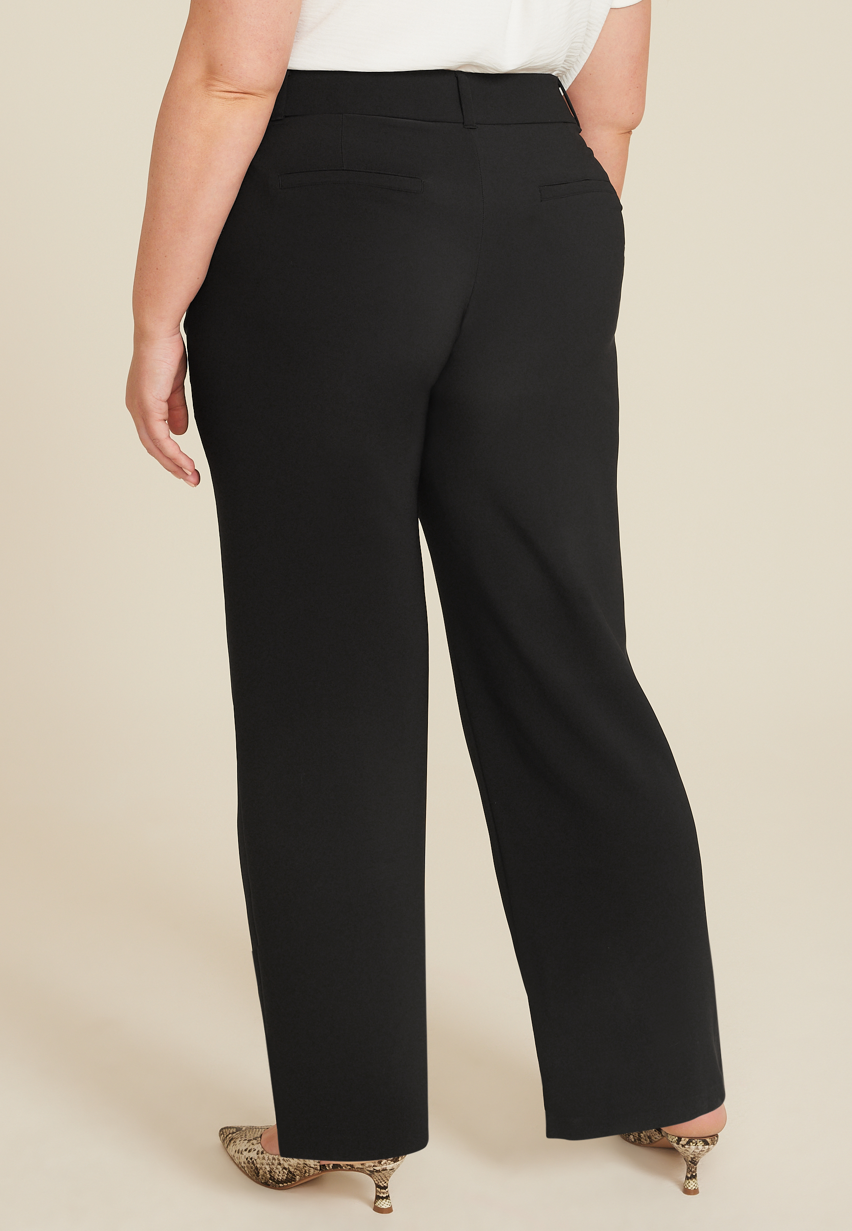 Plus Size Idealist High Rise Wide Leg Dress Pant, , large