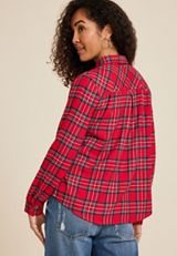 Cabin Plaid Classic Button Down Shirt, C2842, small