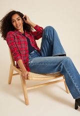 Cabin Plaid Classic Button Down Shirt, C2842, small