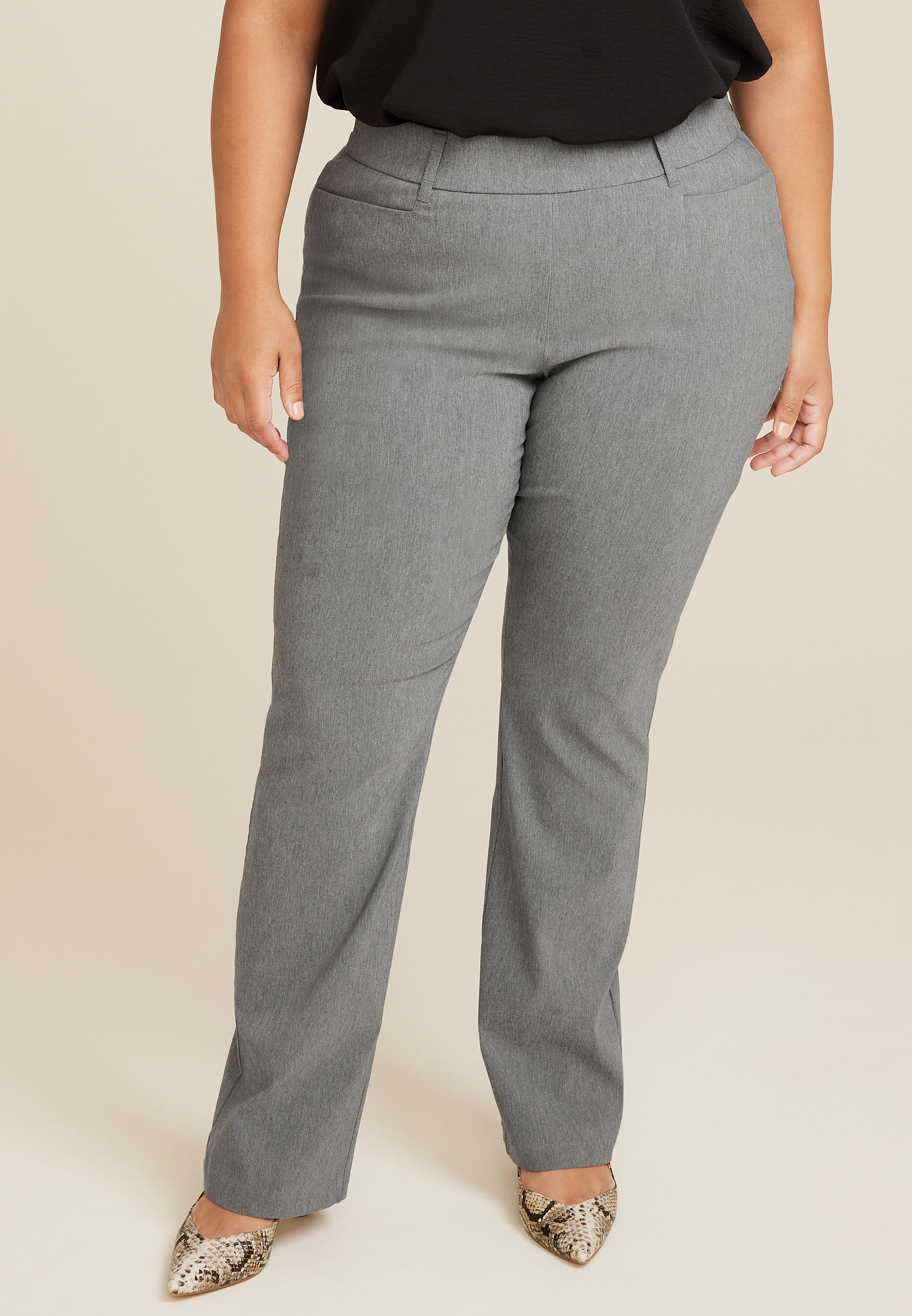 Plus Size Bengaline Mid Rise Bootcut Pant