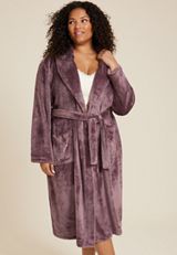 Plus Size Plush Long Robe, C6060, small