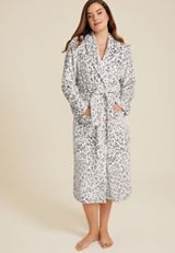Animal Plush Long Robe, WHITE COMBO, small