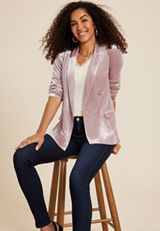 Velvet Blazer, TAUPE LATTE, small