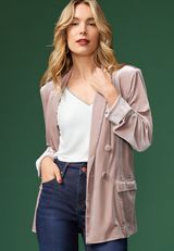 Velvet Blazer, TAUPE LATTE, small