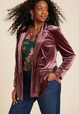 Plus Size Velvet Blazer, C9735, small