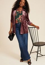 Plus Size Velvet Blazer, C9735, small