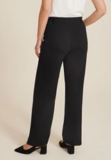 Ponte Gold Buckle High Rise Wide Leg Dress Pant, C106, small