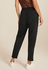 Zipper Cargo Pocket High Rise Traveler Pant, BLACK, small