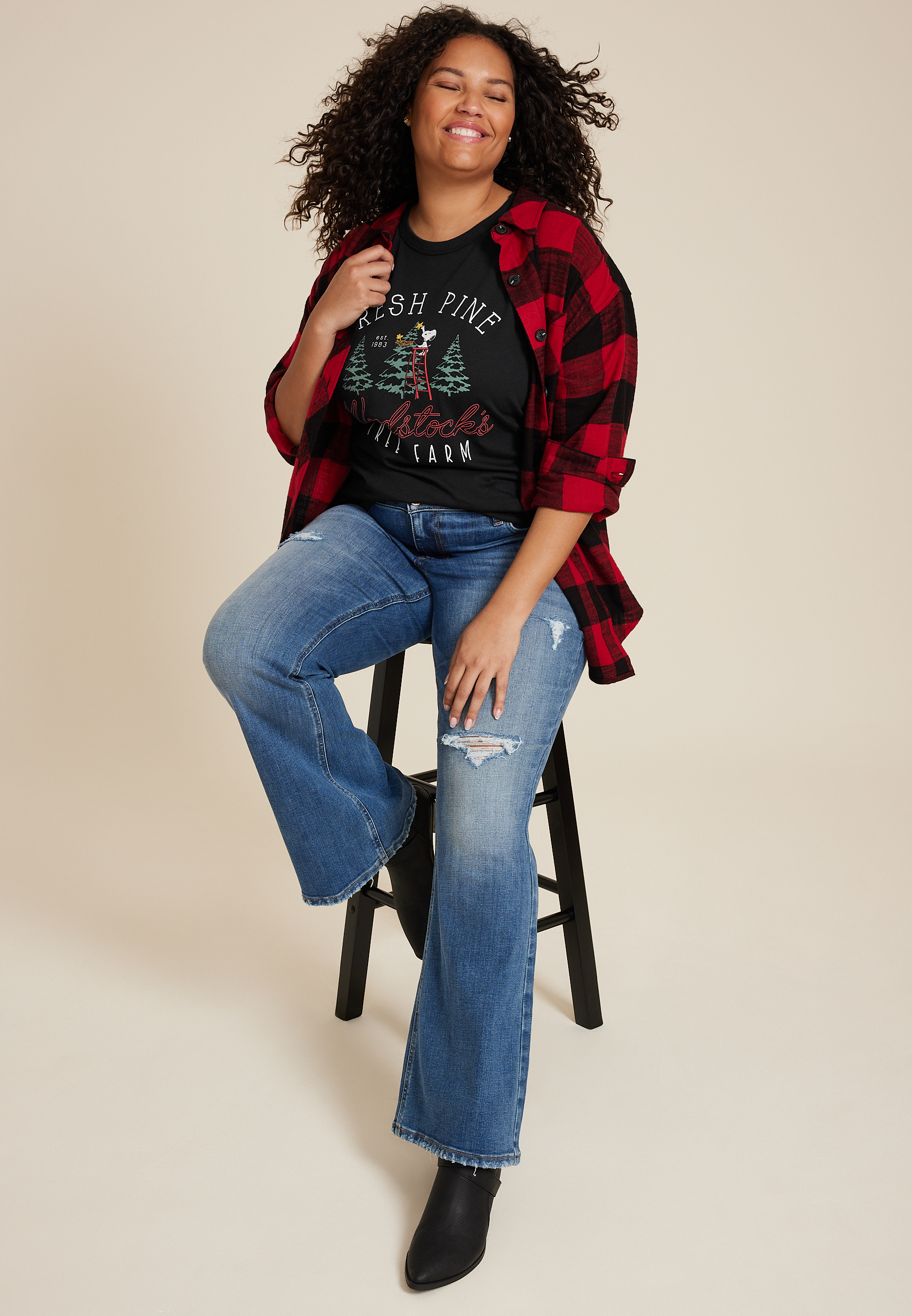 Plus Size Woodstocks Tree Farm Classic Fit Graphic Tee, C106, large