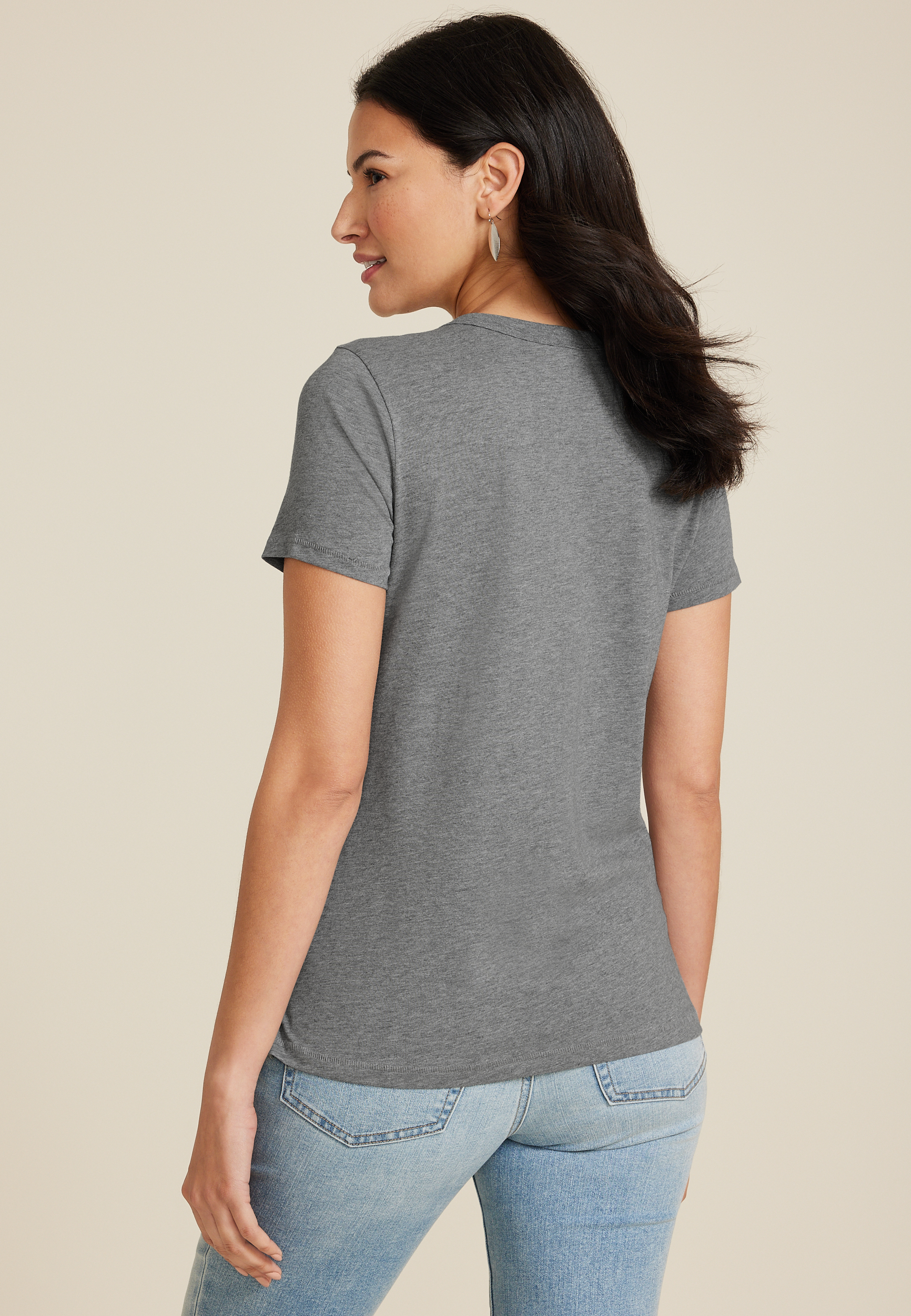 Holiday Snowflake Classic Fit Graphic Tee, HEATHER GRAY, large