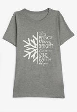 Holiday Snowflake Classic Fit Graphic Tee, HEATHER GRAY, small