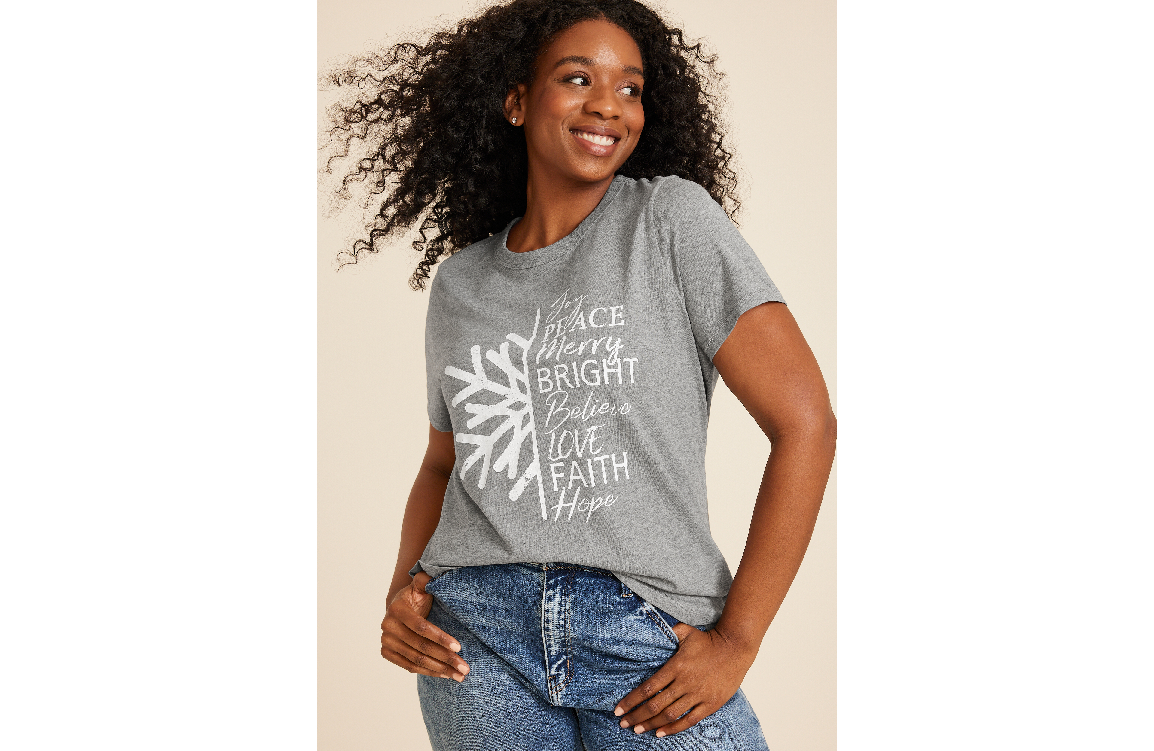 Plus Holiday Snowflake Classic Fit Graphic Tee