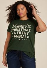 Plus Size Home Alone Oversized Fit Graphic Tee, C2876, small