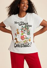 Plus Size The Grinch Classic Fit Graphic Tee, LIGHT HEATHER GRAY, small