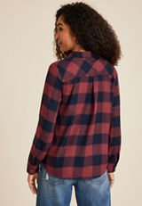 Cabin Plaid Classic Button Down Shirt, BLUE JASMINE COMBO, small