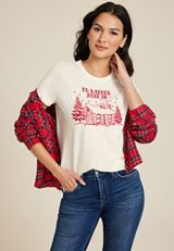 Id Rather Stay In Embroidered Classic Fit Graphic Tee, C2789, small