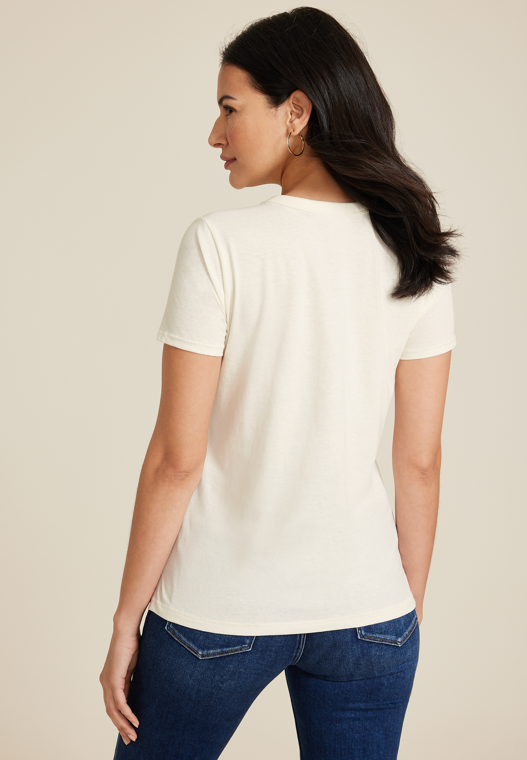 Id Rather Stay In Embroidered Classic Fit Graphic Tee, C2789, large