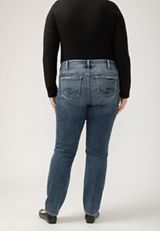Plus Size Silver Jeans Co.&reg; Elyse Comfort Dark Mid Rise Straight Jean, DARK SANDBLAST, small