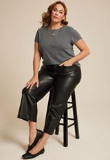Plus Size Embellished Short Sleeve Crew Neck Tee, MEDIUM HEATHER GRAY, small