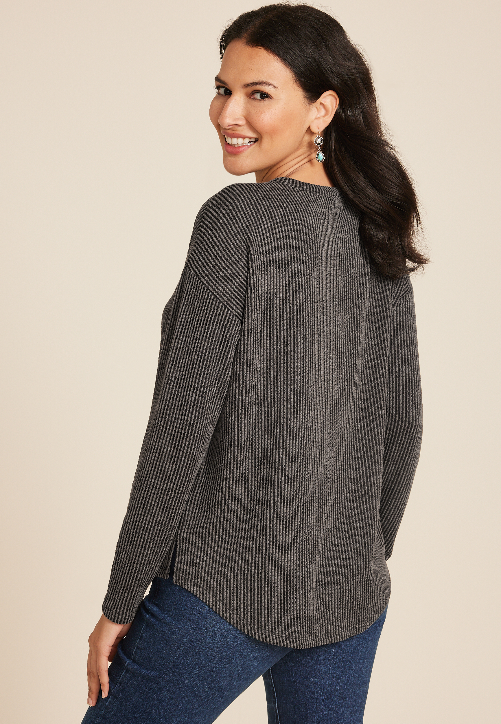 24/7 Clara Long Sleeve Ribbed Tee