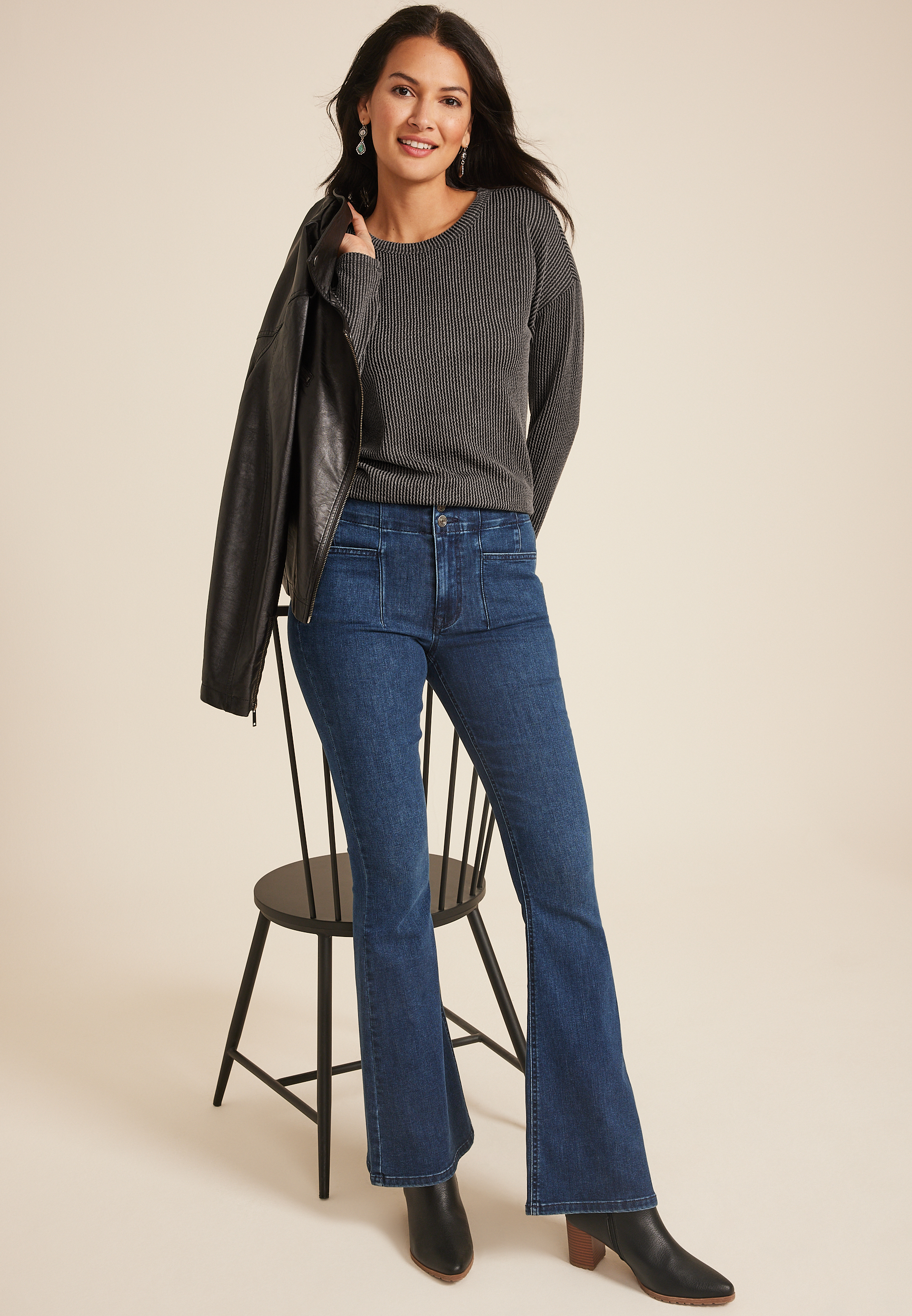 24/7 Clara Long Sleeve Ribbed Tee
