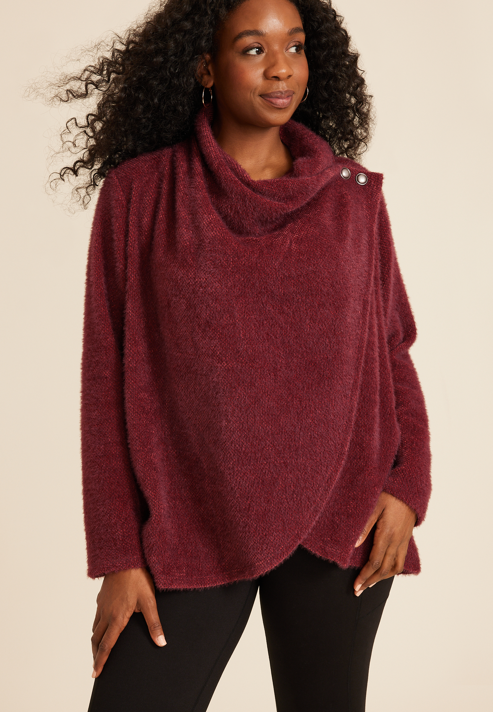 Maurices Plus Size Women's Asymmetrical Cardigan Red Size 0X