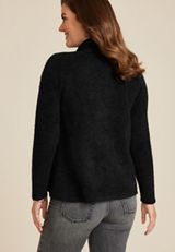 Metallic Asymmetrical Cardigan, BLACK, small