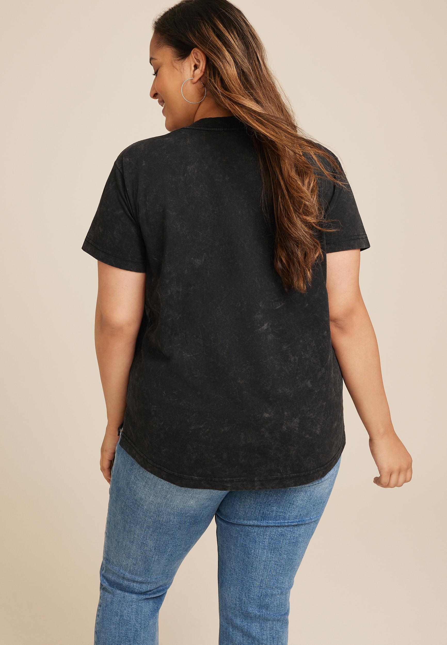 Plus Size Blessed Mama Animal Oversized Fit Graphic Tee, BLACK, large