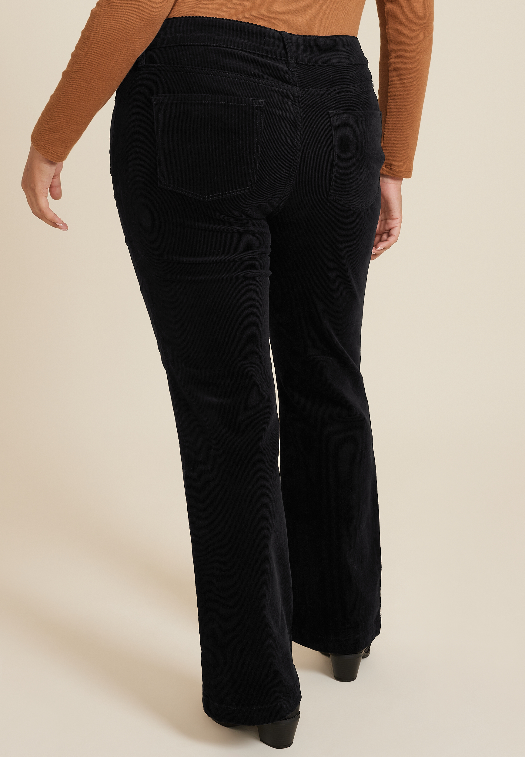 Plus Size KanCan&trade; Black High Rise Corduroy Bootcut Jeans, BLACK, large