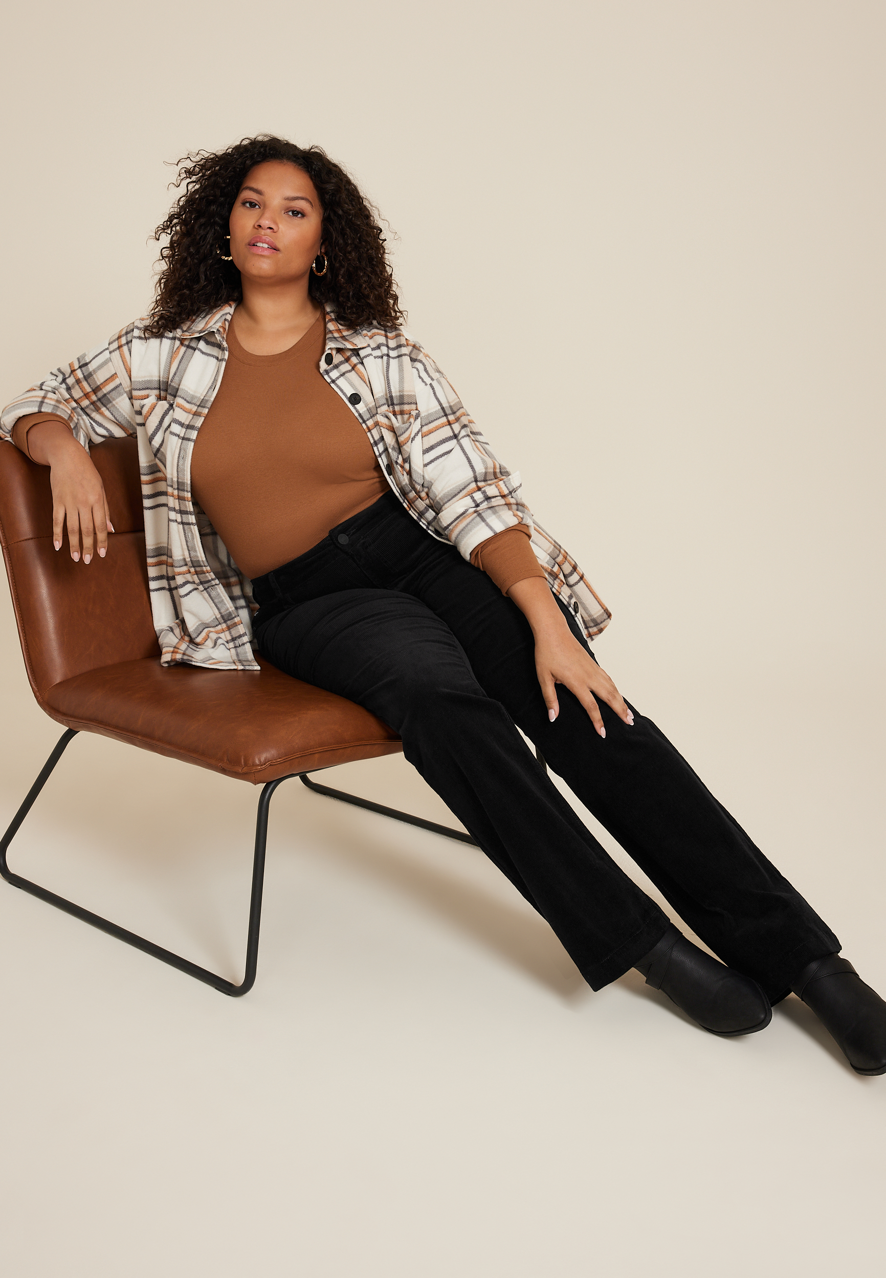 Plus Size KanCan&trade; Black High Rise Corduroy Bootcut Jeans, BLACK, large