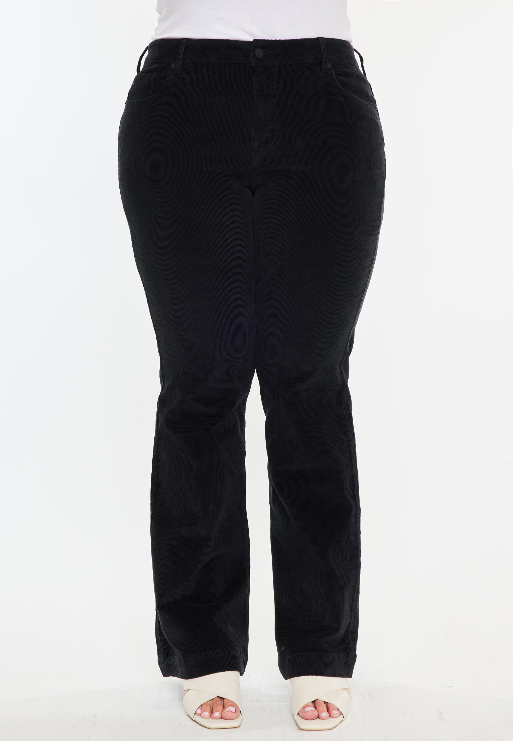 Plus Size KanCan&trade; Black High Rise Corduroy Bootcut Jeans, BLACK, large
