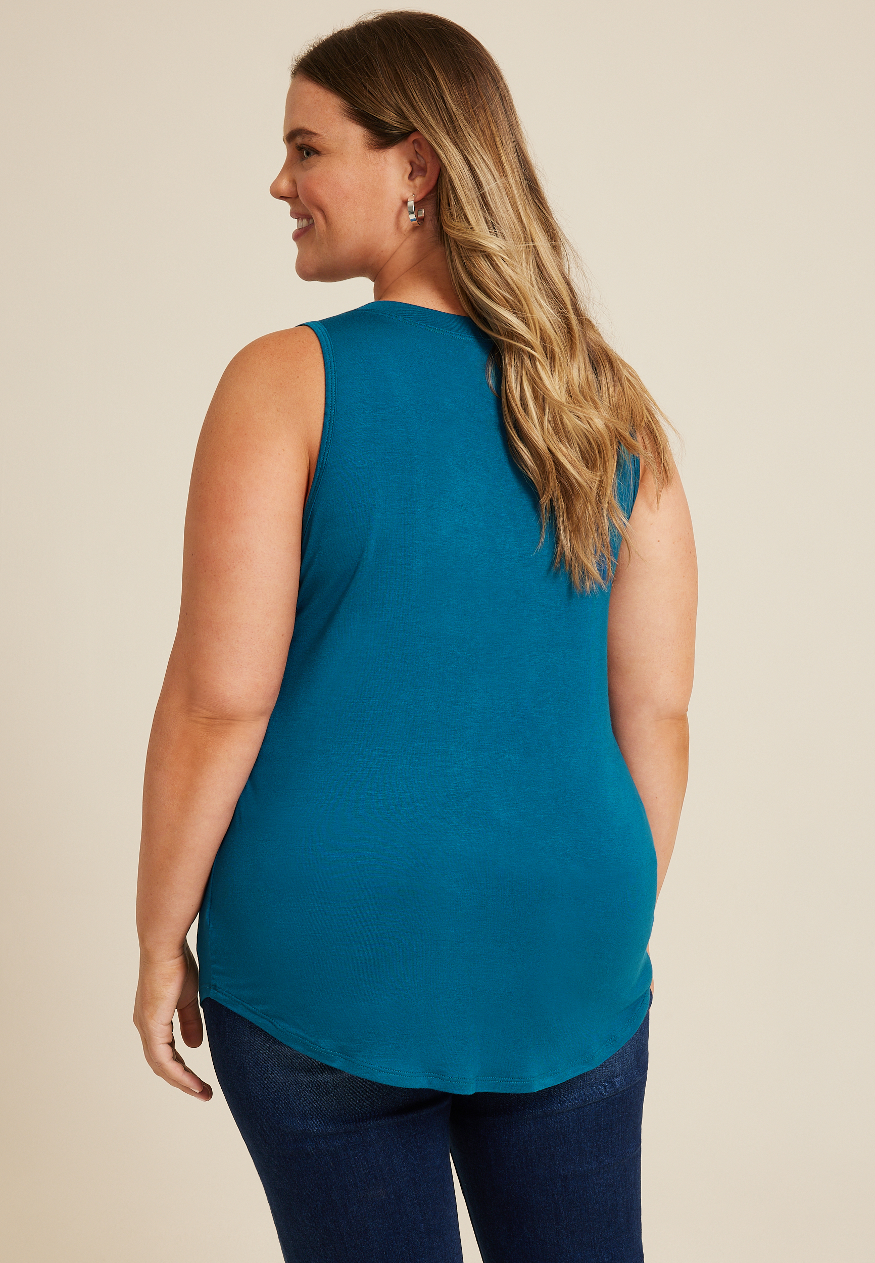 Plus Size 24/7 Mara V Neck Tank Top, C212, large