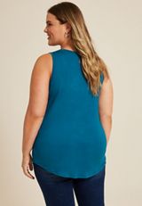 Plus Size 24/7 Mara V Neck Tank Top, C212, small