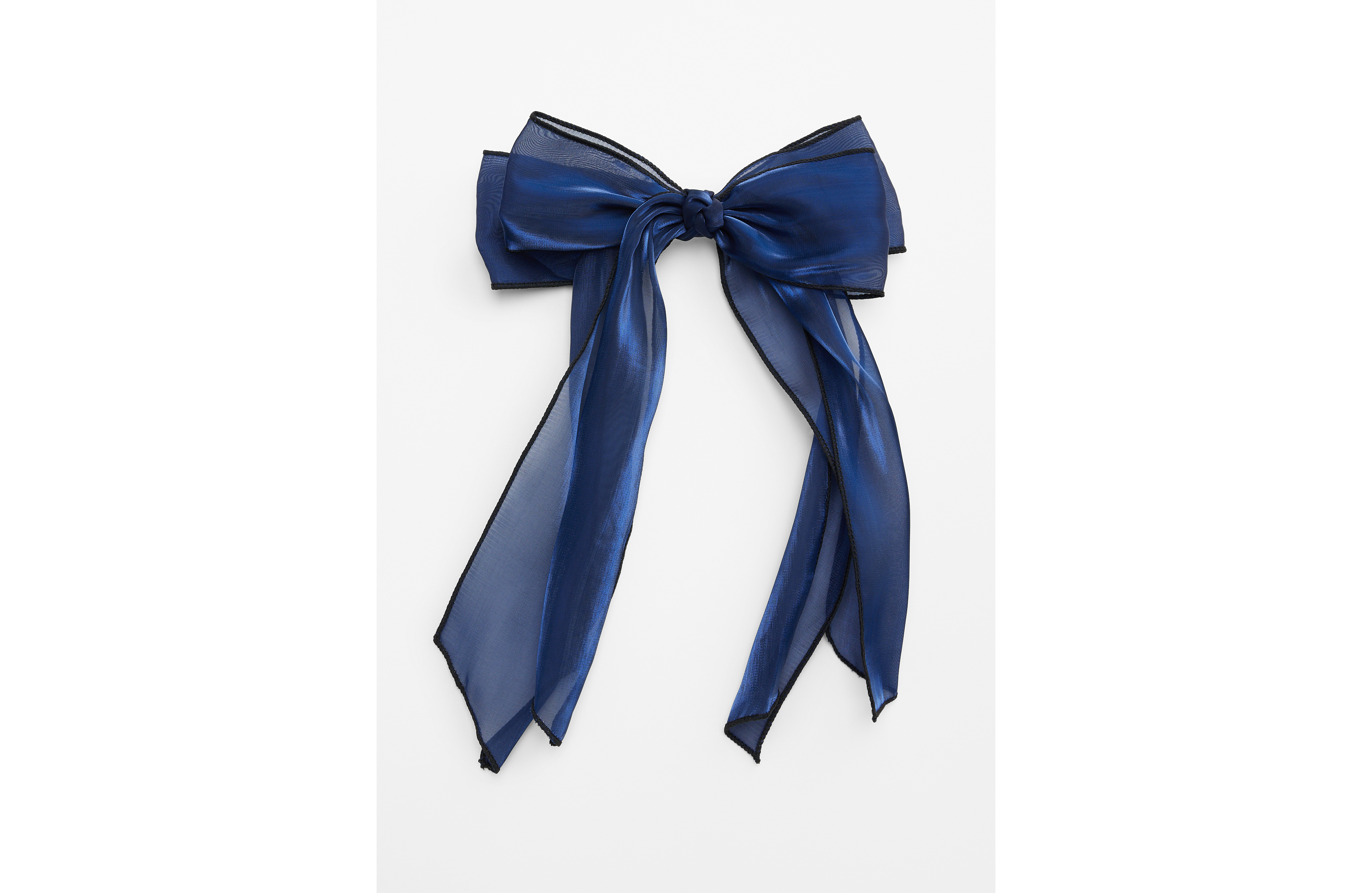 Navy Hair Bow Barrette
