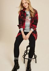 National Lampoon's Christmas Relaxed Fit Sweatshirt, LIGHT HEATHER GRAY, small