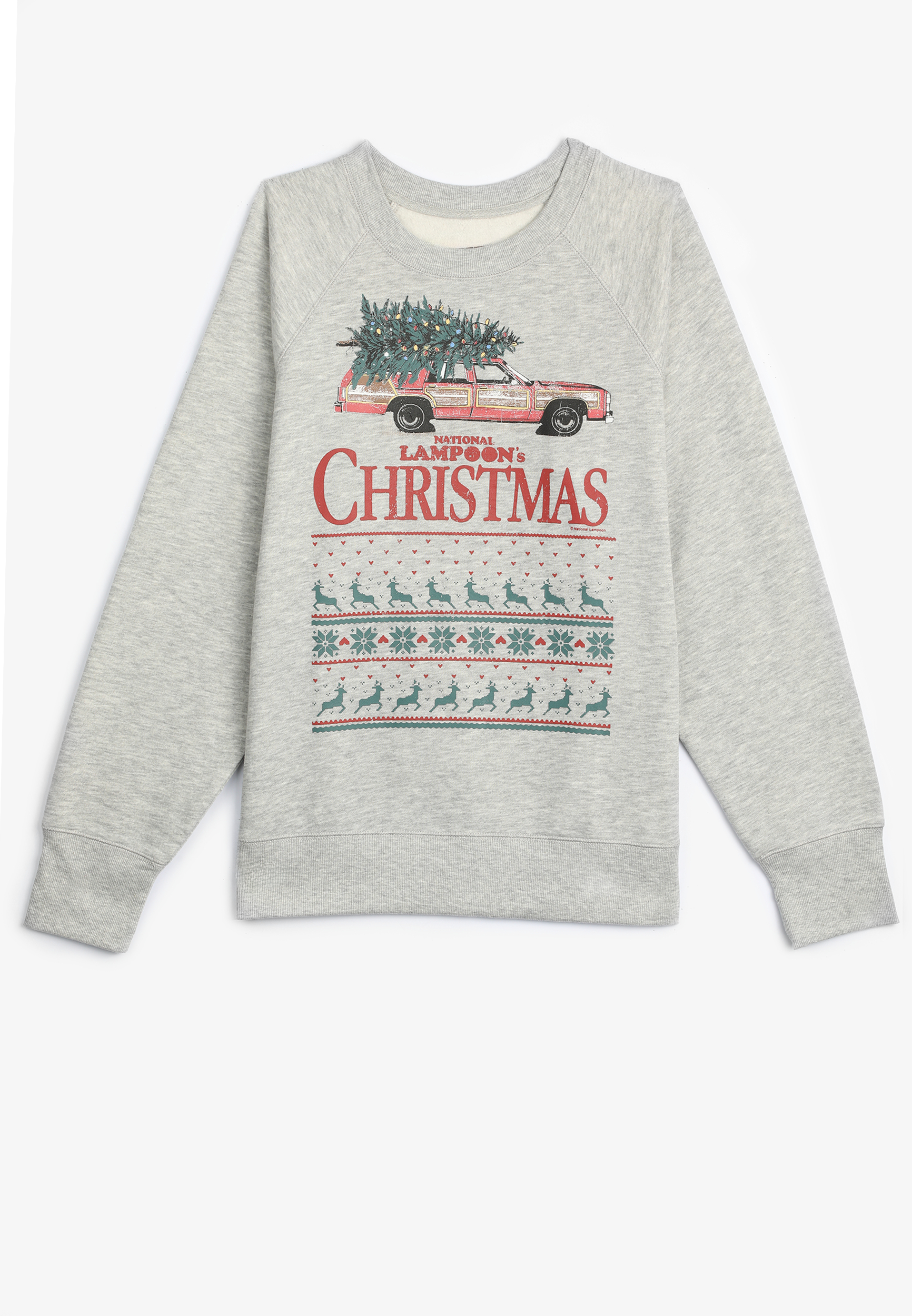 National Lampoon's Christmas Relaxed Fit Sweatshirt, LIGHT HEATHER GRAY, large