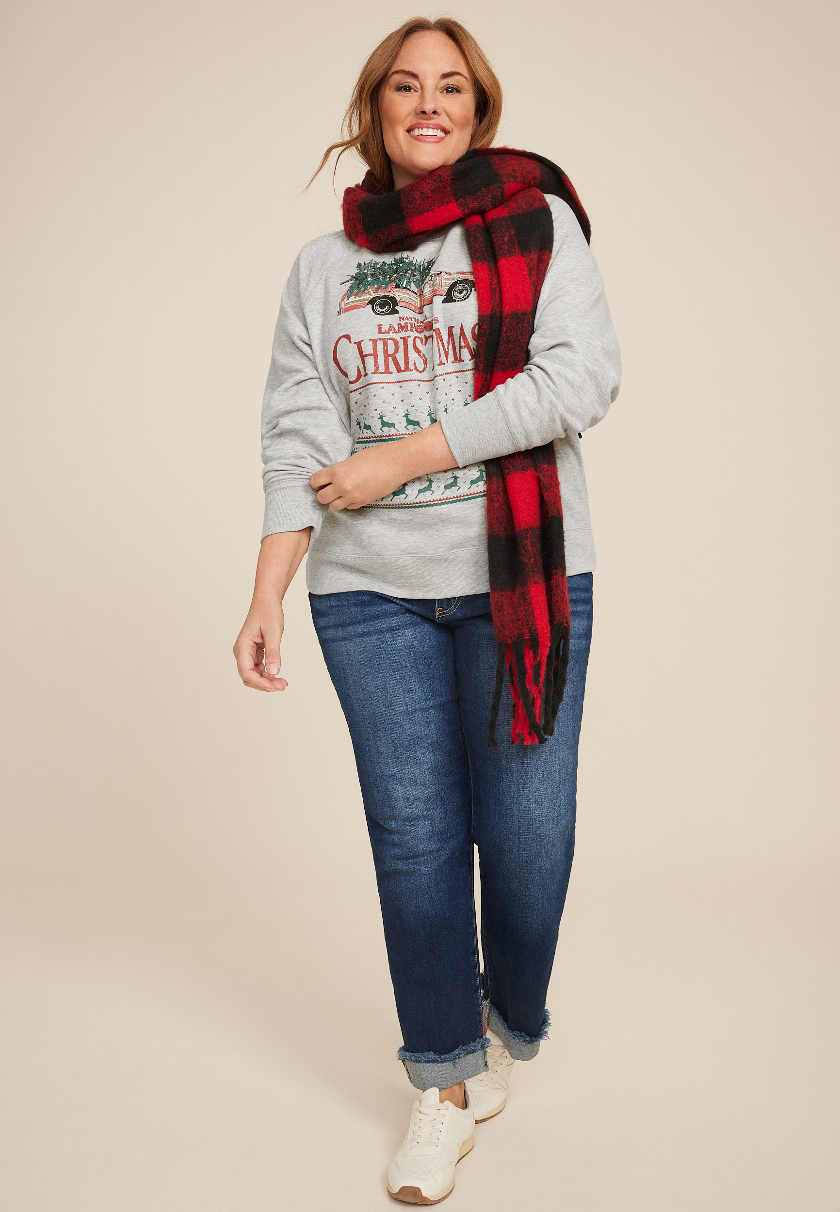 Plus Size National Lampoon's Christmas Relaxed Fit Sweatshirt, LIGHT HEATHER GRAY, large