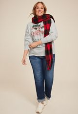 Plus Size National Lampoon's Christmas Relaxed Fit Sweatshirt, LIGHT HEATHER GRAY, small