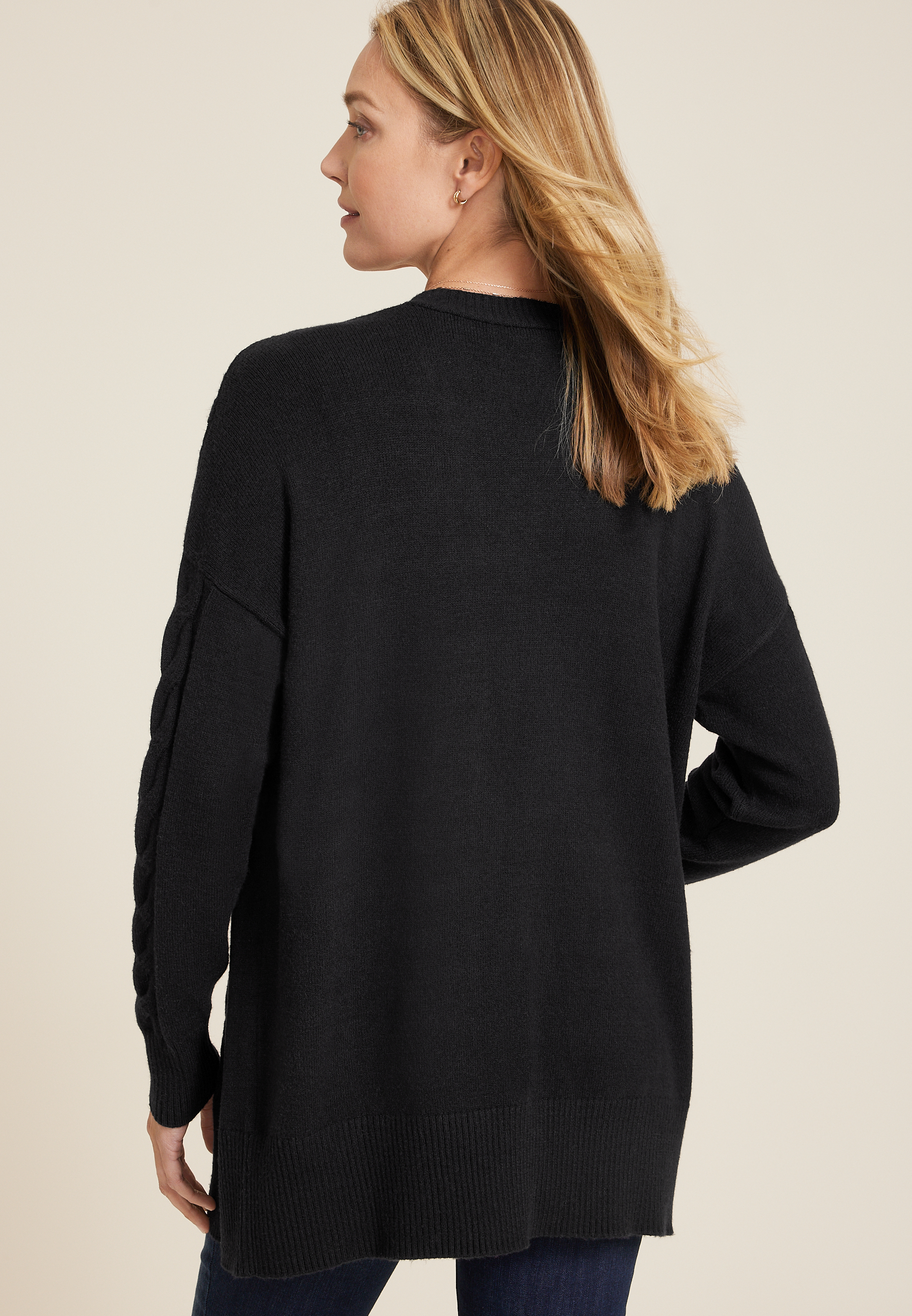 Cable Stitch Open Front Cardigan, C106, large